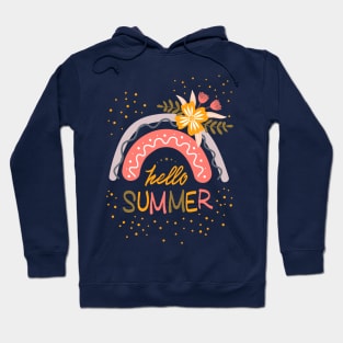 Hello Summer Flowers Logo Hoodie